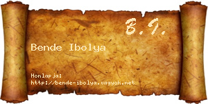 Bende Ibolya névjegykártya